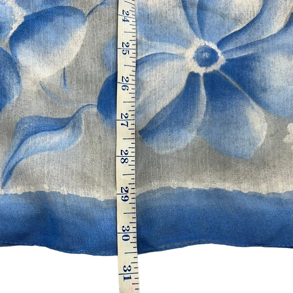 Elaine Gold Blue Floral Large Shawl